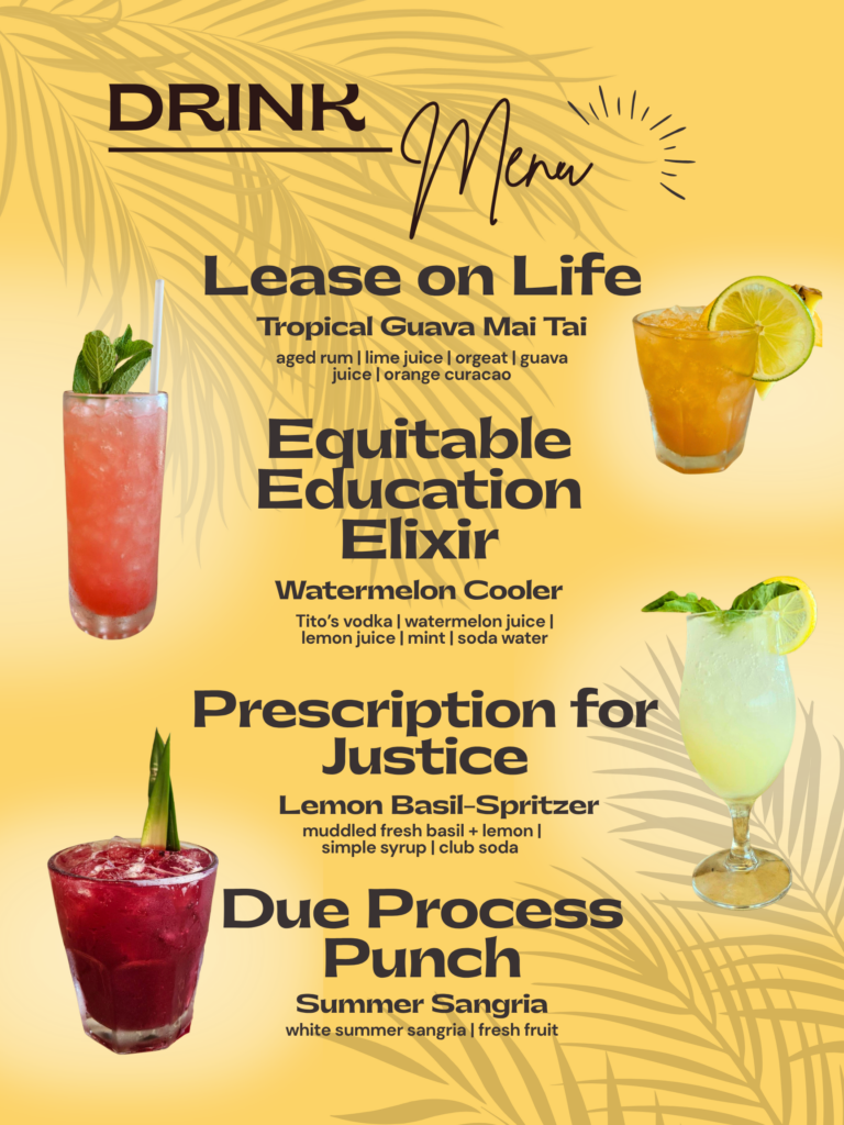 2026 You've Been Served Gala Drink Menu